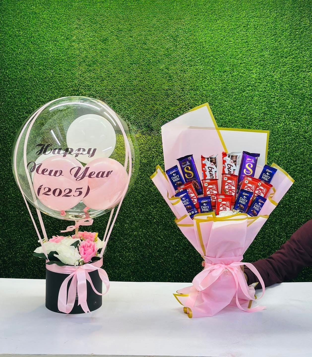 Happy New Year 2026 Balloon & Chocolate Bouquet