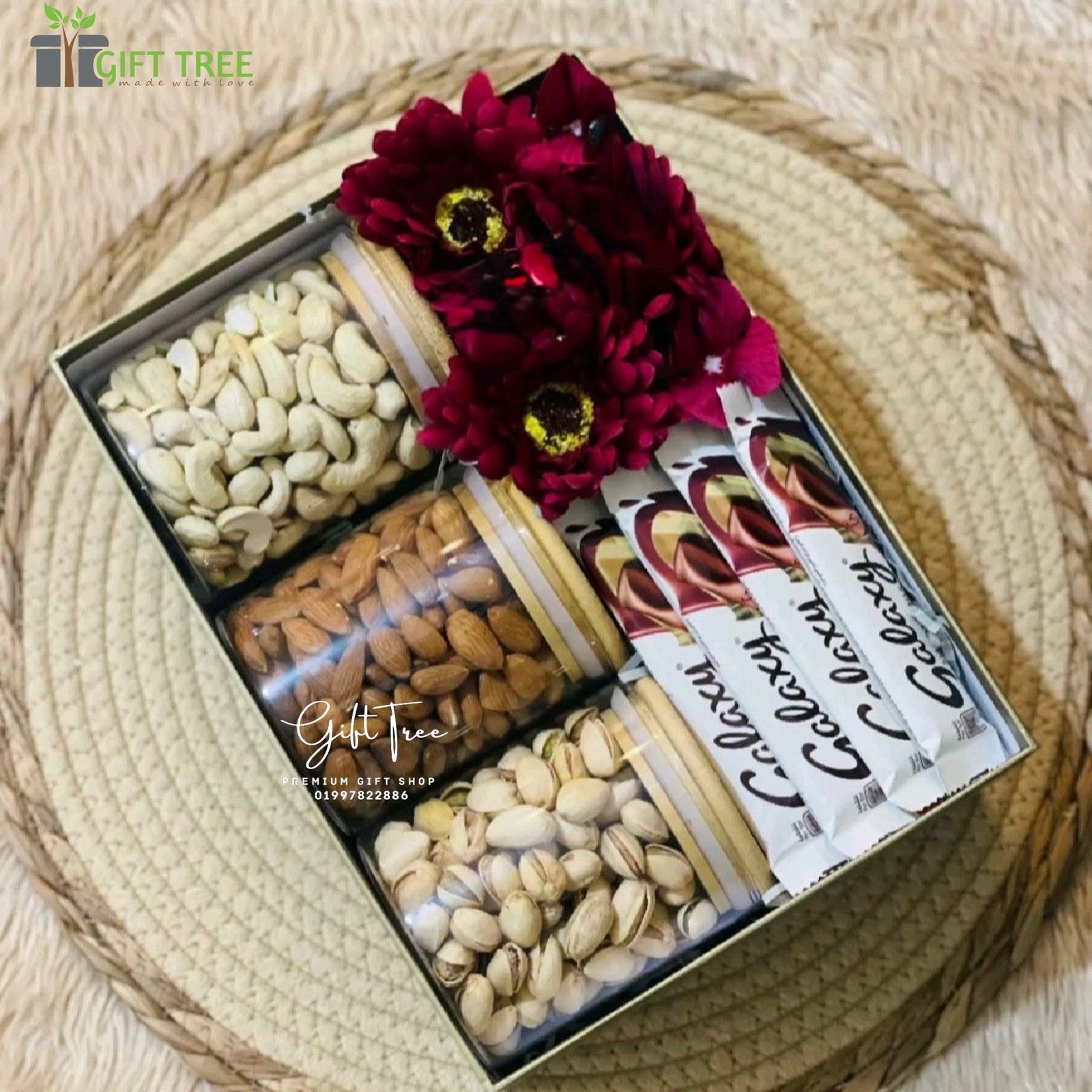 Dry Nuts with chocolate &amp; Flower